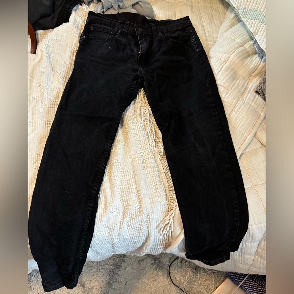 Levi's Mens Black Straight Leg Jeans